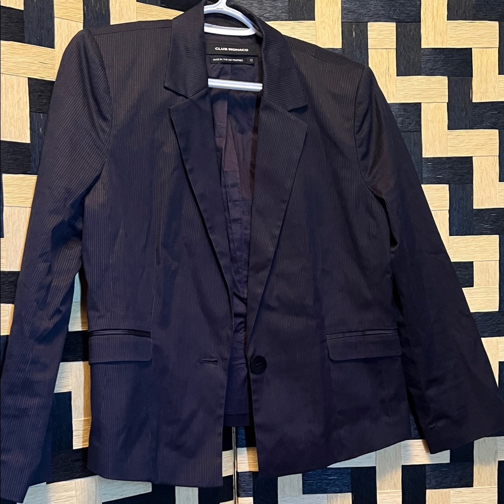 Club Monaco Navy Pinstripe Blazer